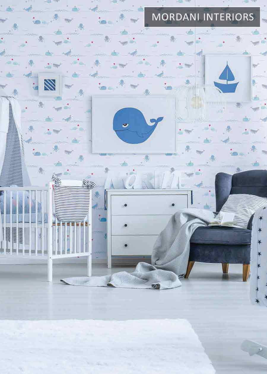 AQUATIC ANIMAL QUEST LITTLE LOVE KIDS WALLPAPER DESIGN